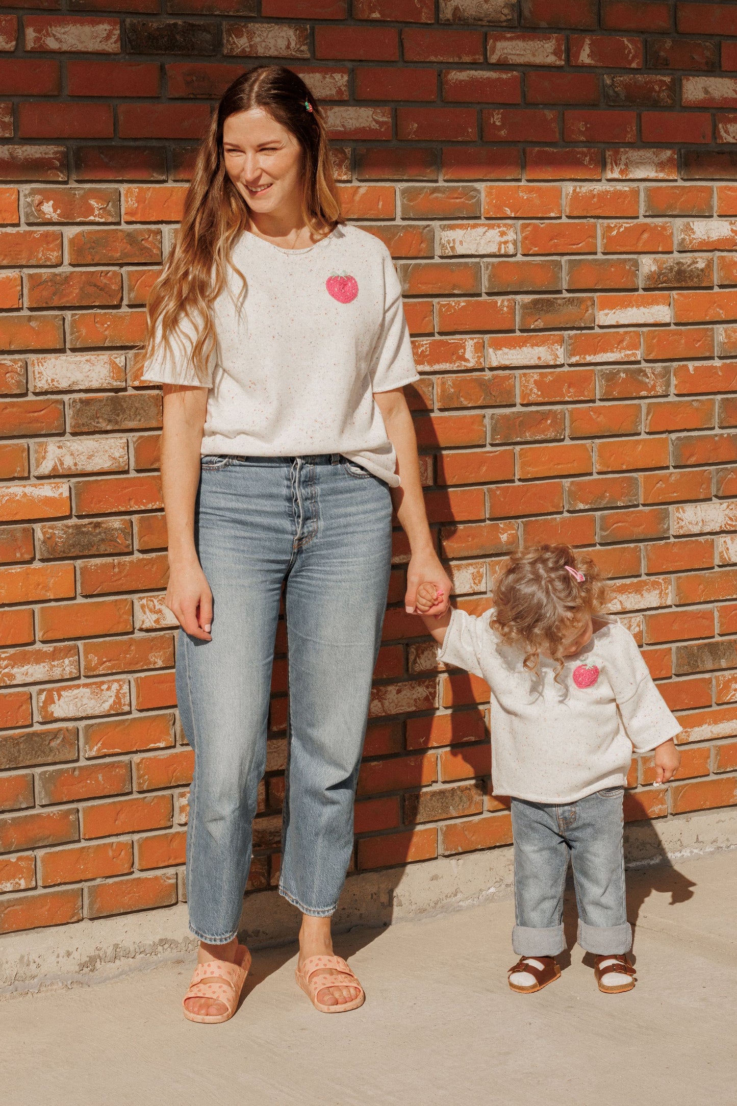 Adult Knit T-Shirt in Strawberry Confetti