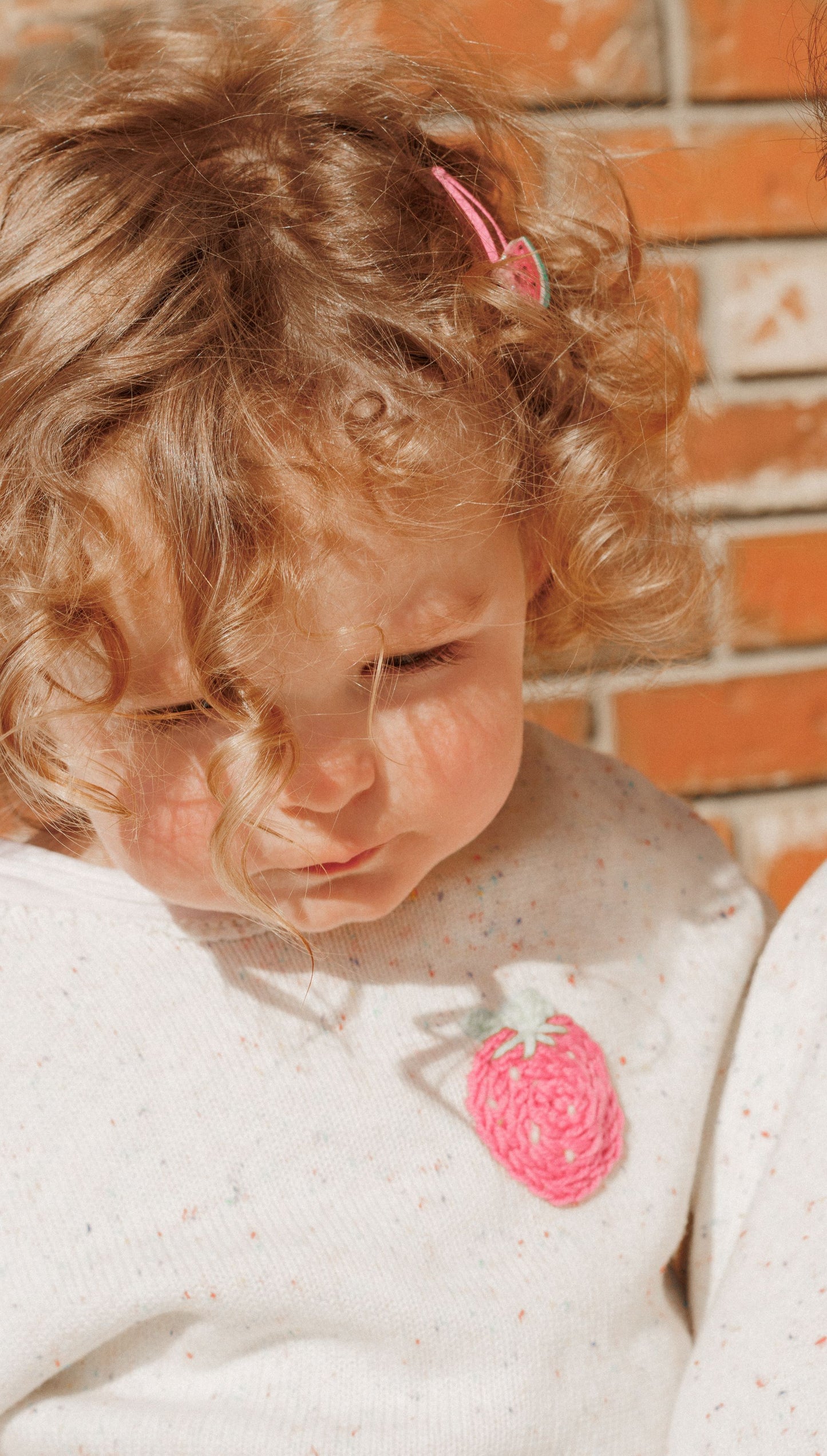 Kids Knit T-Shirt in Strawberry Confetti