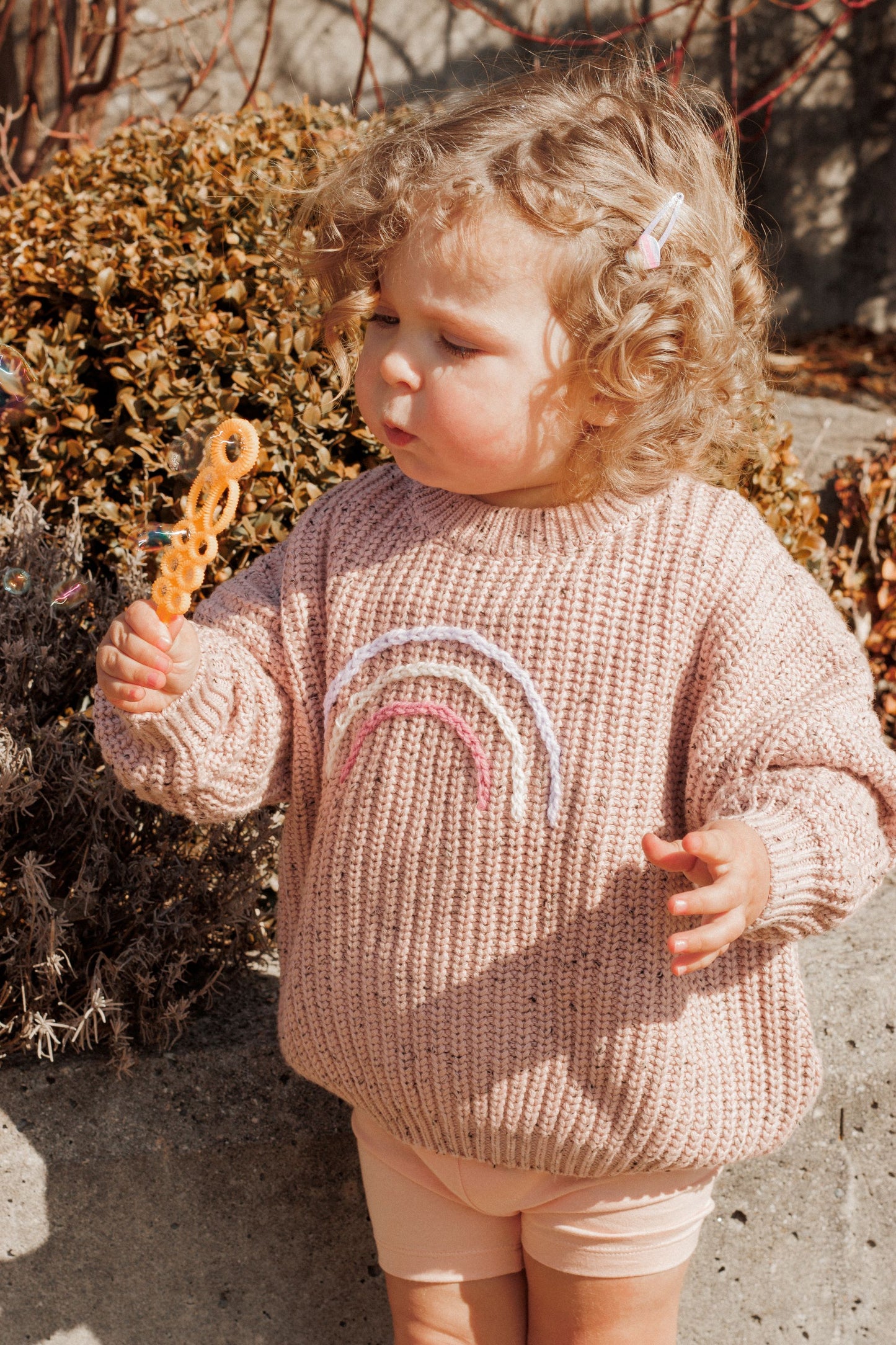 Chunky Knit Sweater in Berry Rainbow
