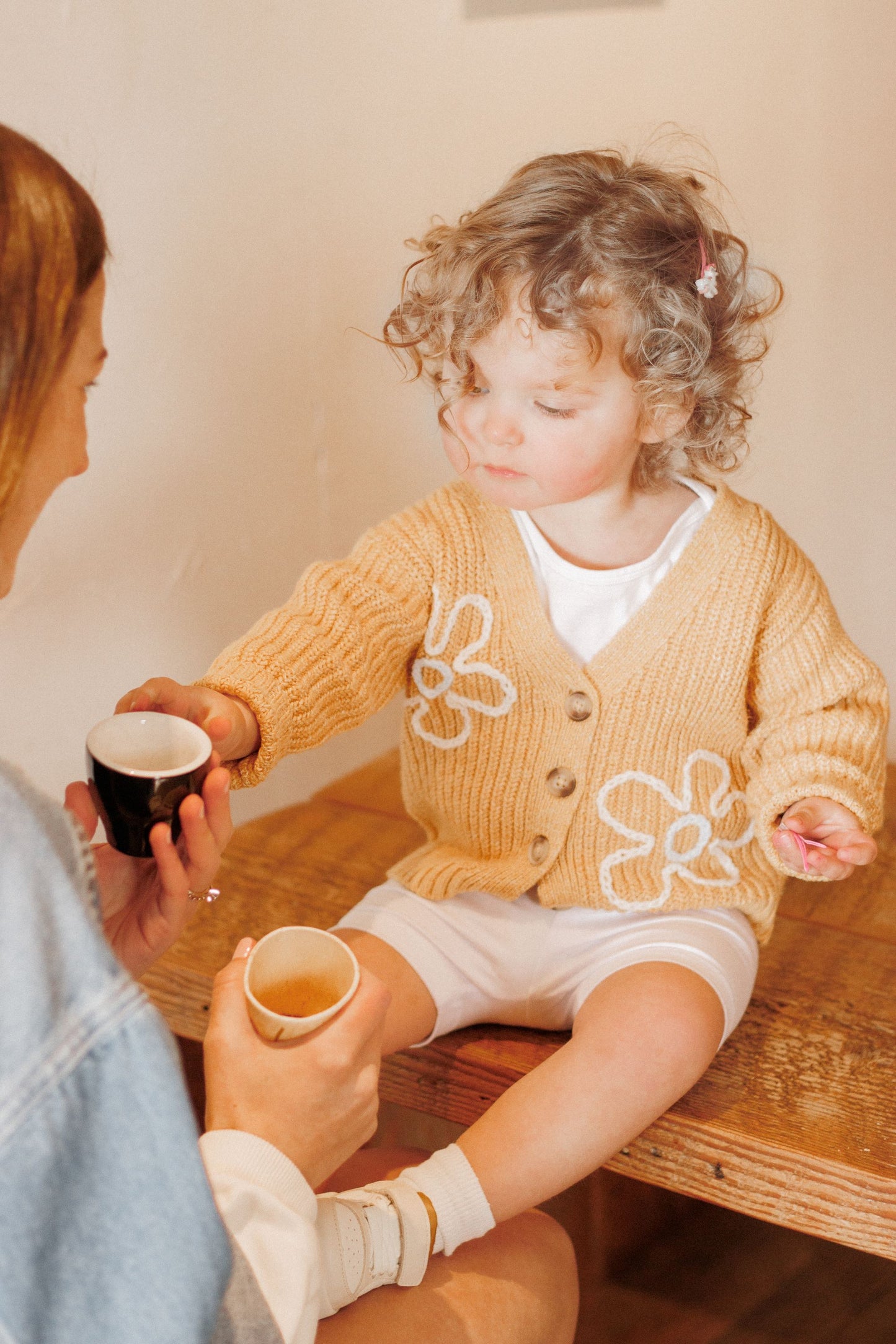 Dizzy Flower Cardigan in Marigold